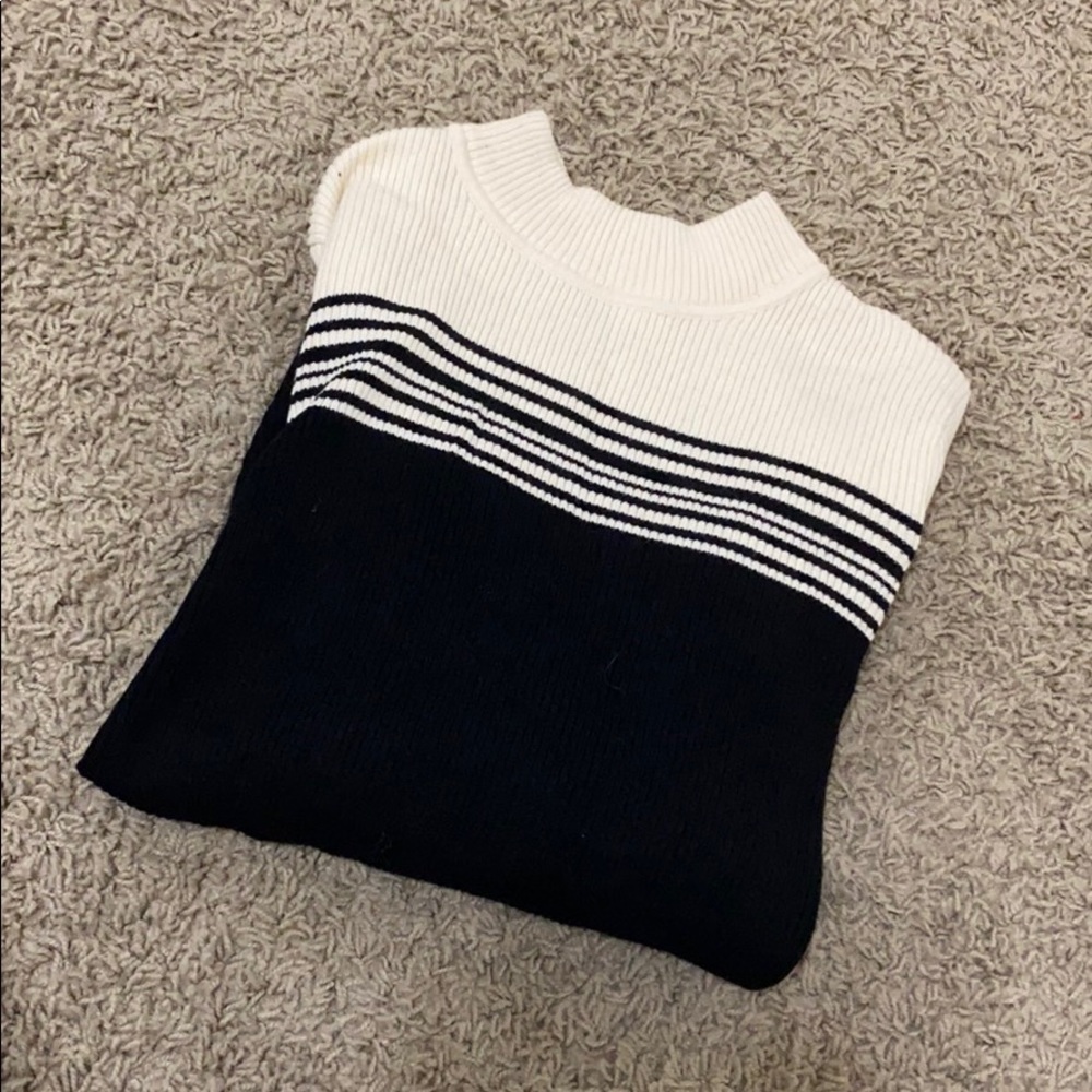 Black and cream sweater